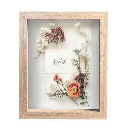 11” x 11” Dark Oak Wooden Shadow Box Frame with Tempered Glass Q821