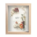 11” x 11” Dark Oak Wooden Shadow Box Frame with Tempered Glass Q821
