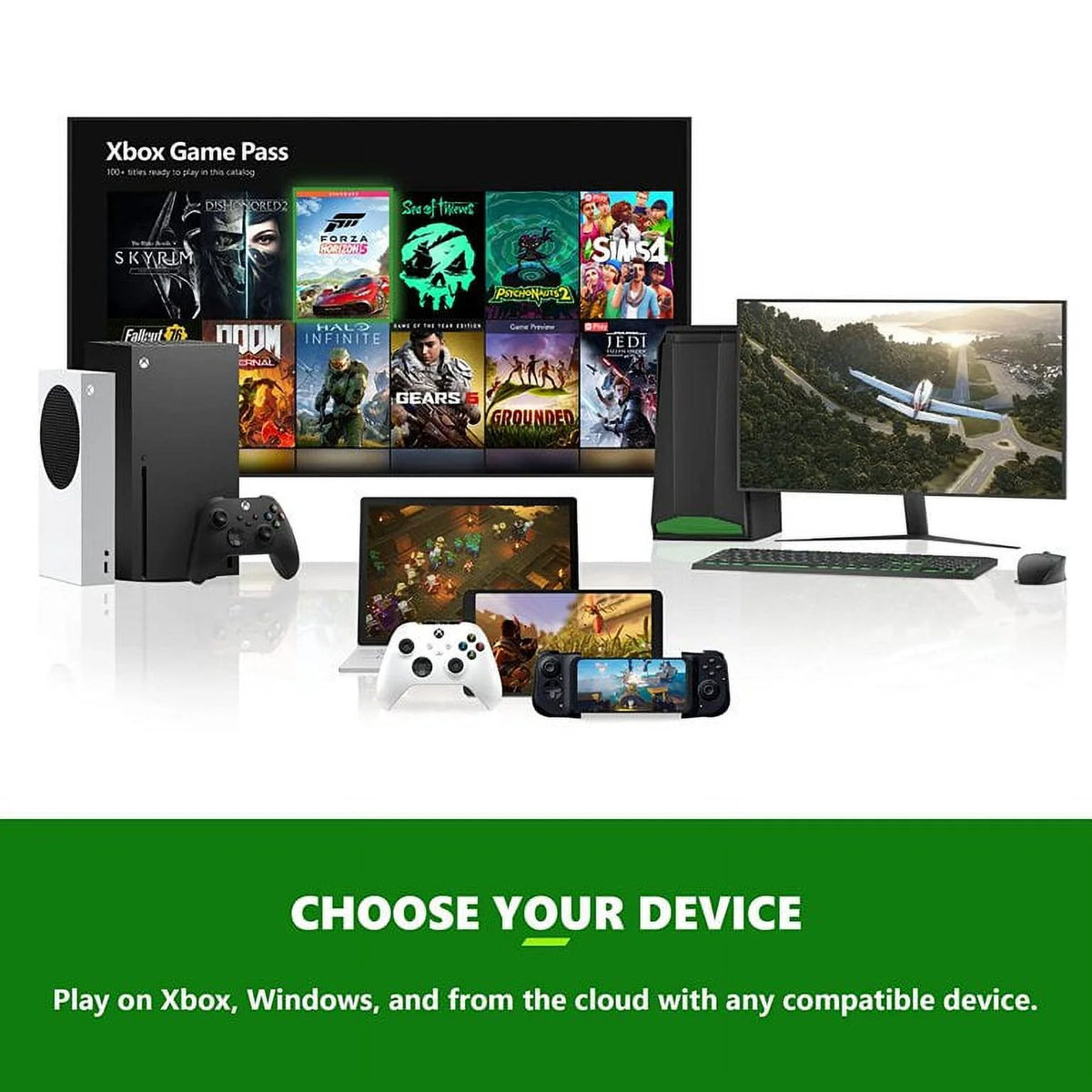 Xbox Series S 512GB SSD All-Digital Console with Two Wireless Controllers and Xbox 3 Month Game Pass Ultimate N191050