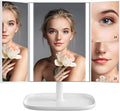 3 Color Lighting Modes 52 LED Trifold Portable Mirror with 1X 2X 3X Magnification J737