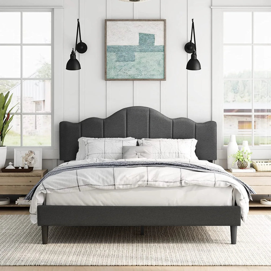 3-Piece Upholstered Bed Frame and 2 Nightstand C178524