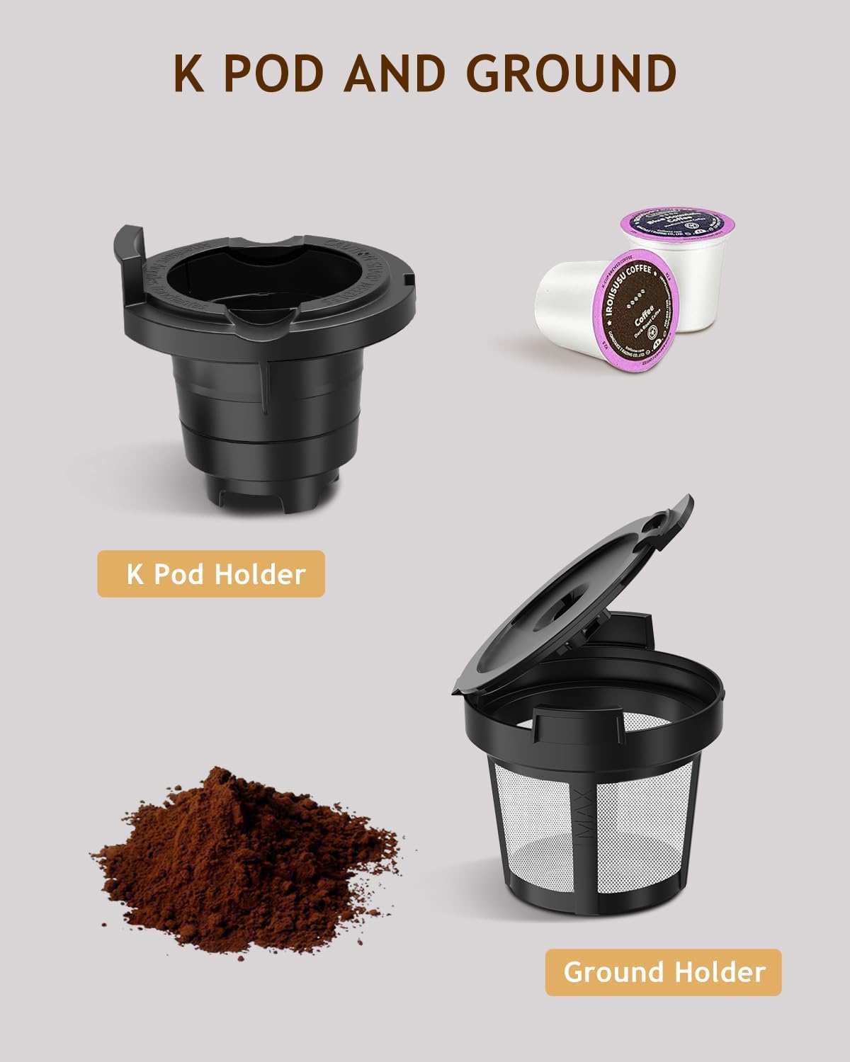 Single Serve Coffee Maker with Milk Frother, 28oz Removable Water Tank T173