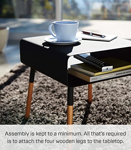 White Side Table with Storage Shelf S62067