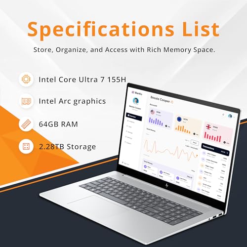 17.3" FHD Touchscreen Intel Core i7-1355U NVIDIA RTX 3050 64GB RAM 1TB SSD Grey Laptop W744428