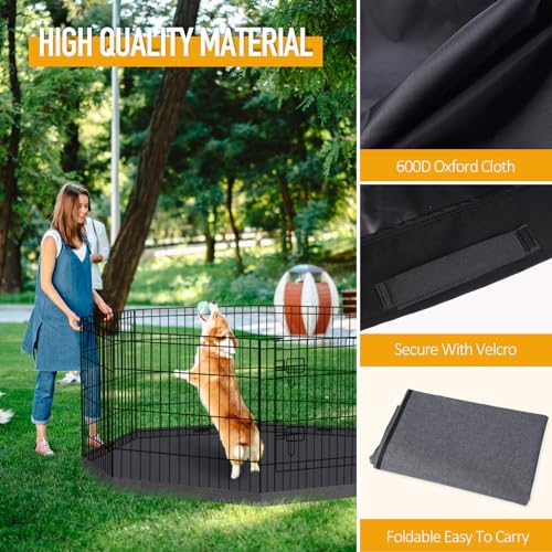 Black 8 Panel 24 Inch Pet Playpen F717