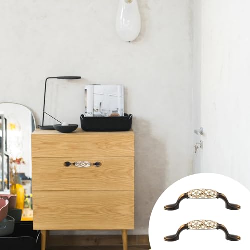2pcs Black Ceramic Drawer Knobs H8190