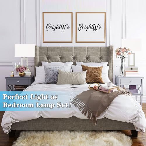 Set of 2 Touch Control Table Lamps with USB Ports, 3-Way Dimmable, Gold and White H6399