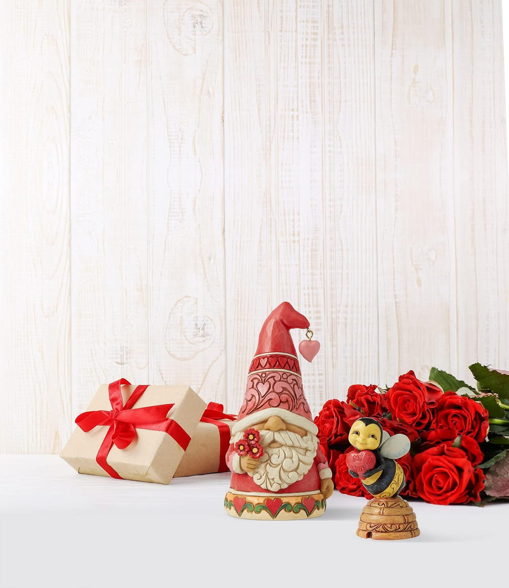 5 Inch Multicolor Gnome Holding Flowers Figurine X979