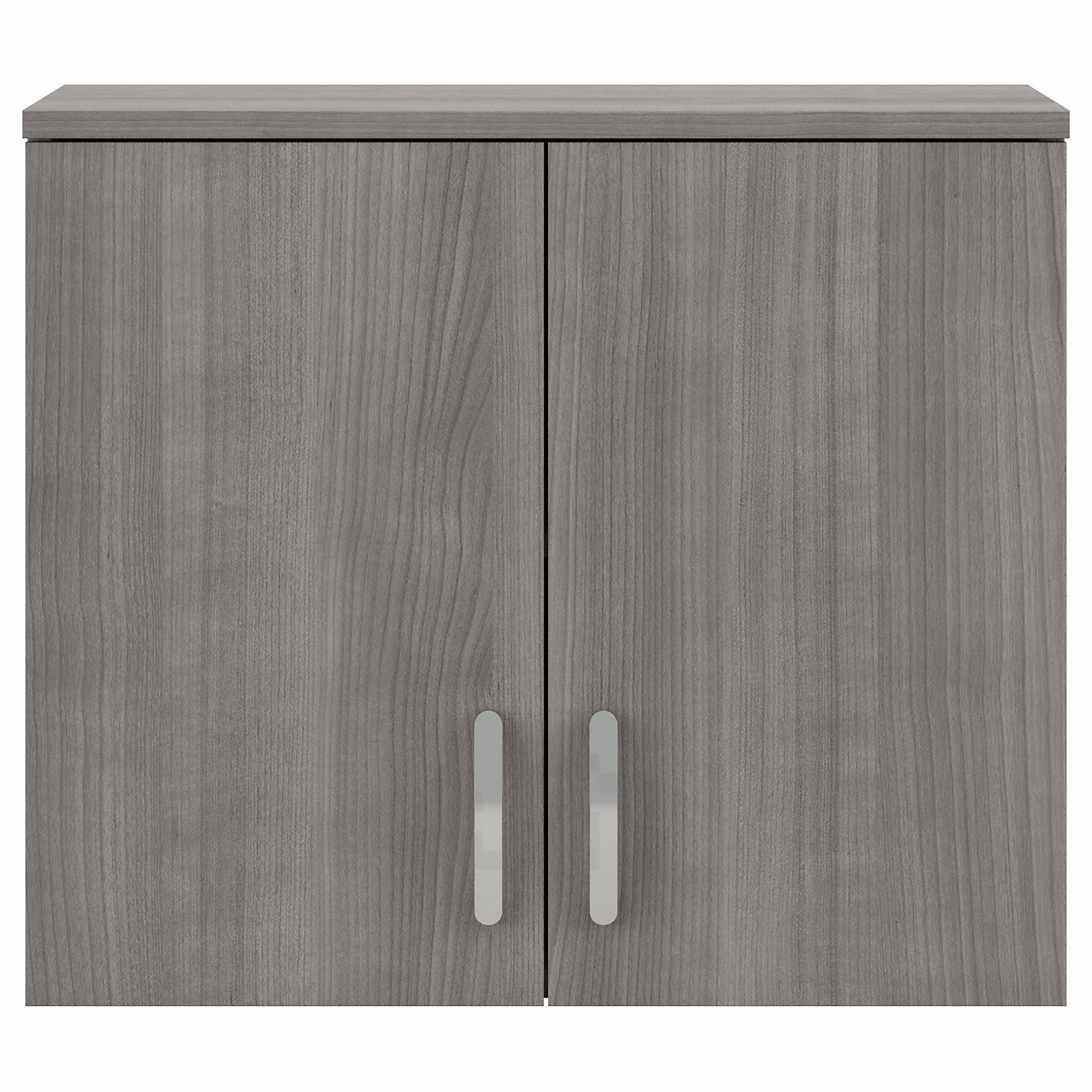 Platinum Gray Wall Cabinet with Doors and Shelves Y769312