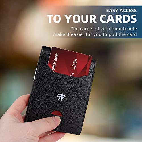 Slim RFID Blocking Front Pocket Bifold Wallets with Money Clip T5846