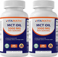 2 Packs MCT Oil Capsules 3000 mg per Serving 180 Softgels from Coconut Oil J842