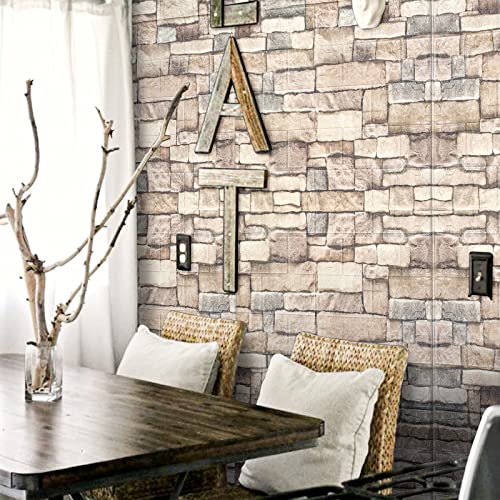 10 Pack Self-Adhesive Faux Stone Wall Panel C57189