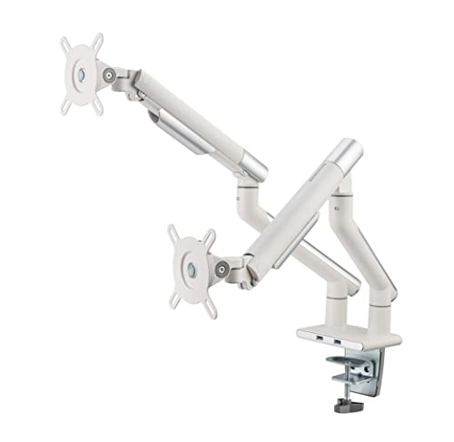 Dual Monitor Arm Mount Stand Desk Adjustable Full Motion VESA 17"-32" Display Grey Black G4827
