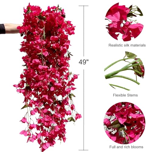 Fuchsia Artificial Silk Hanging Flowers Pack of 2 U367