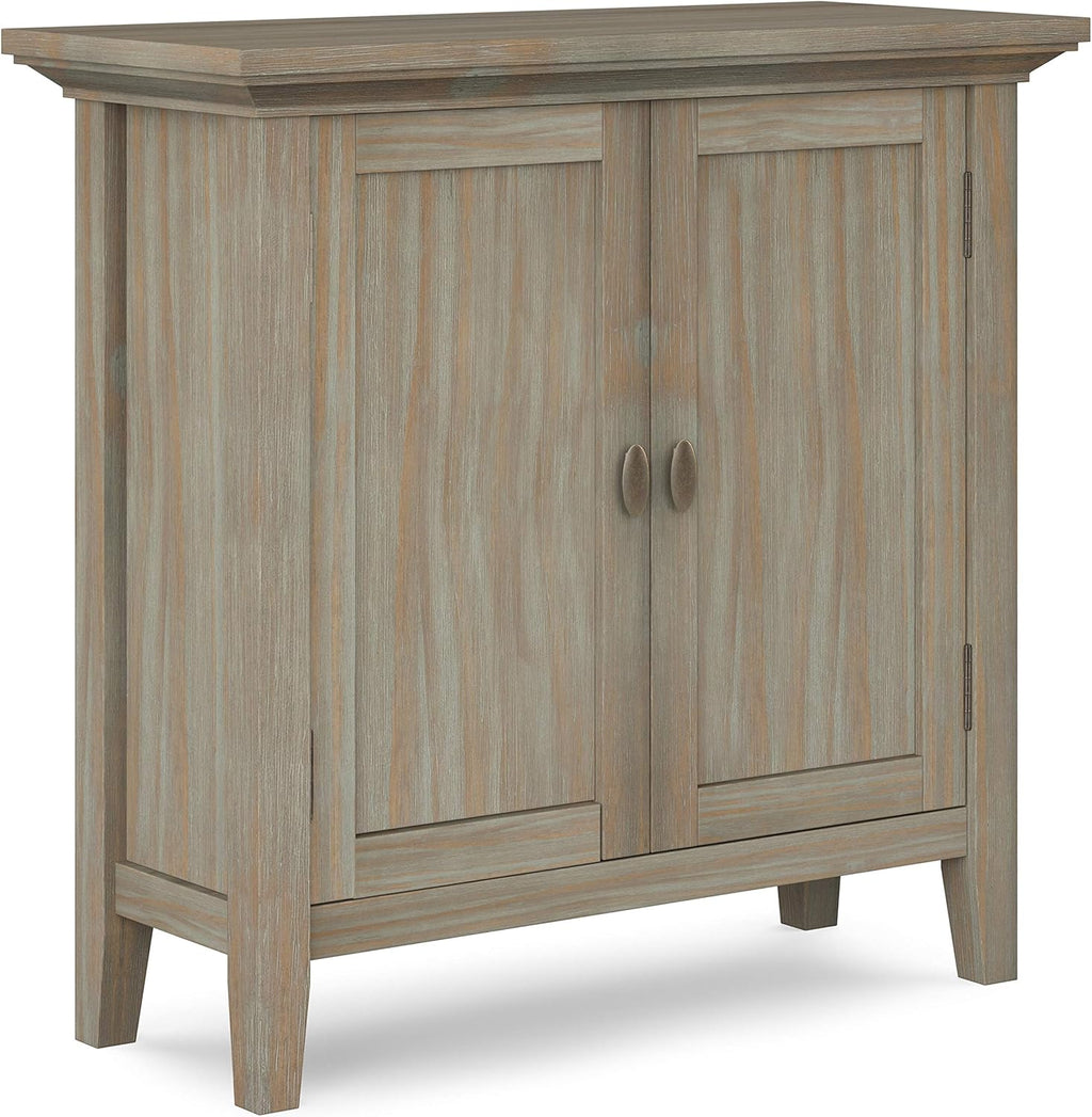 Hickory Brown Solid Wood Low Storage Cabinet with 2 Doors and 2 Adjustable Shelves J7807