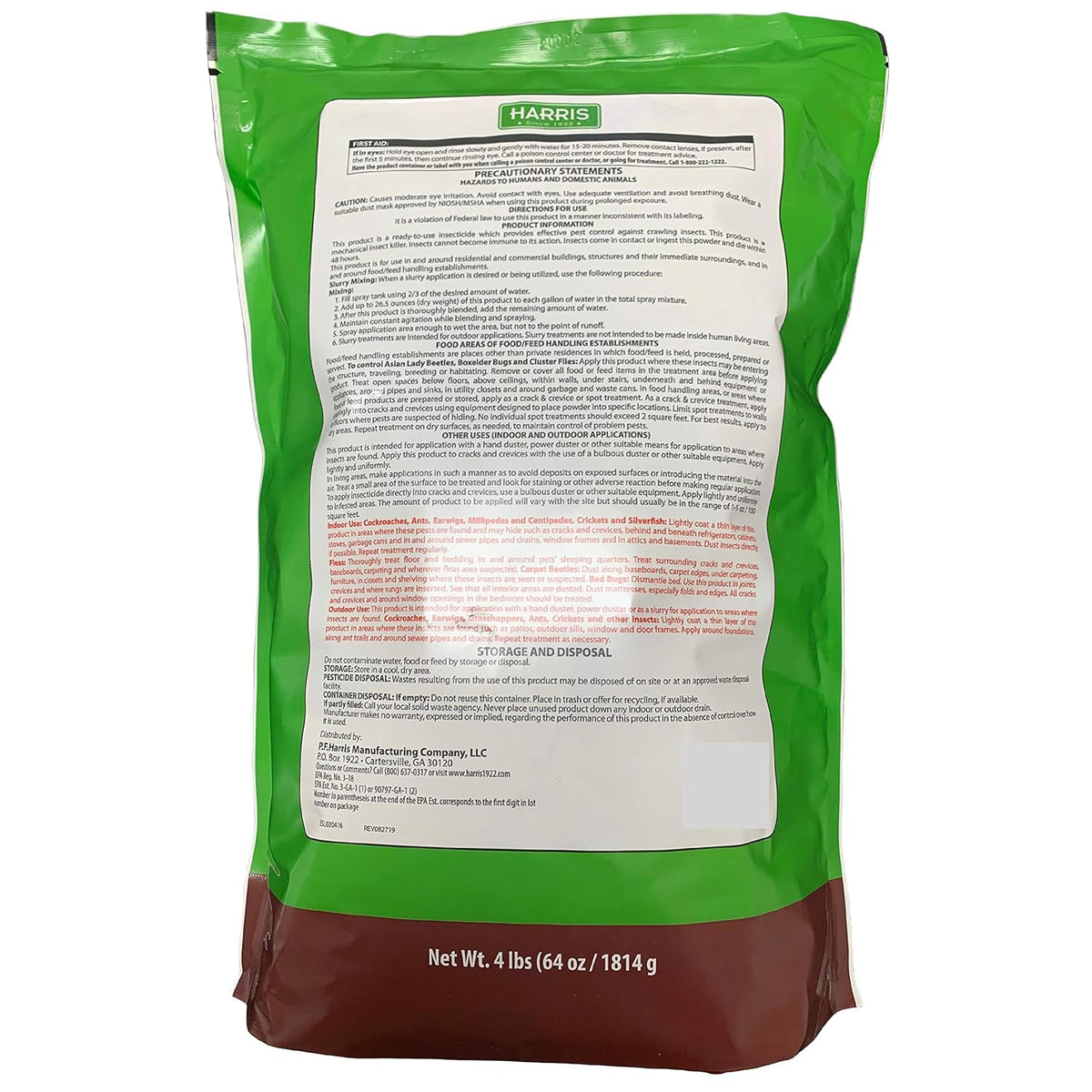 4lb Diatomaceous Earth Crawling Insect Killer with Powder Duster P3621