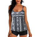 Plus Size Loose 2 Piece Tankini Swimwear Z4589