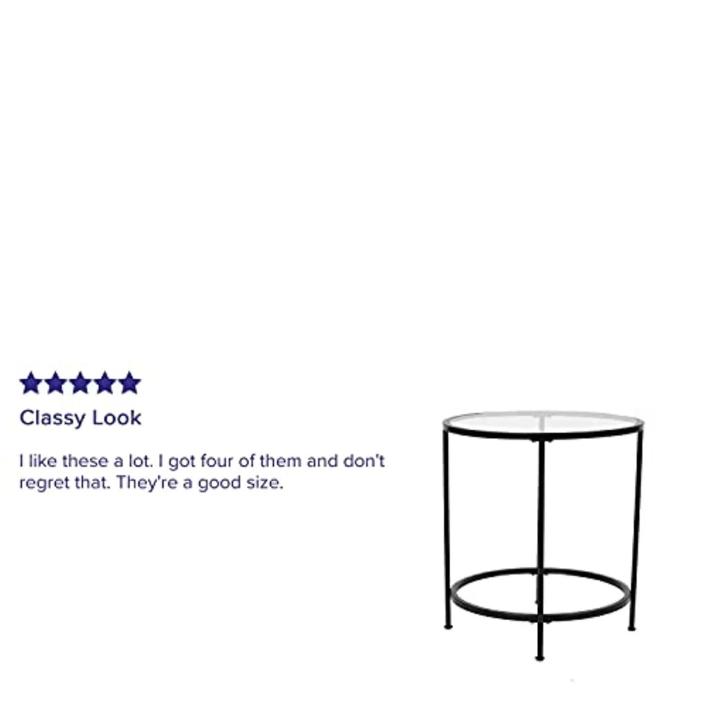 Clear Matte Black End Table V225632