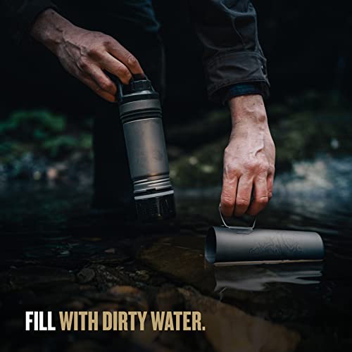 16.9 oz Titanium Water Purifier Filter Bottle I3804