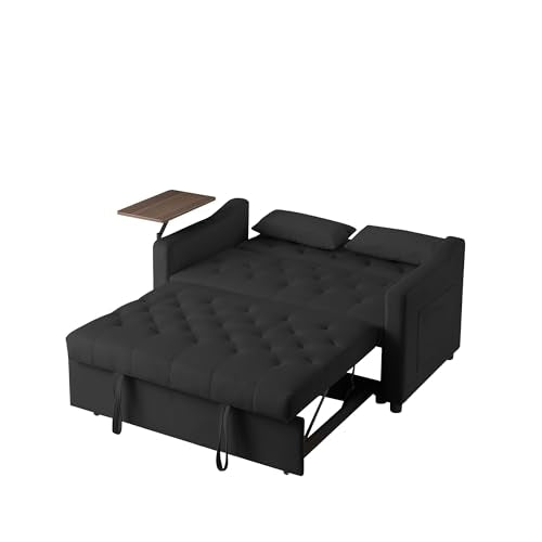 3 in1 Velvet Convertible Loveseat Sleeper Sofa Bed with Storage Pockets S58690