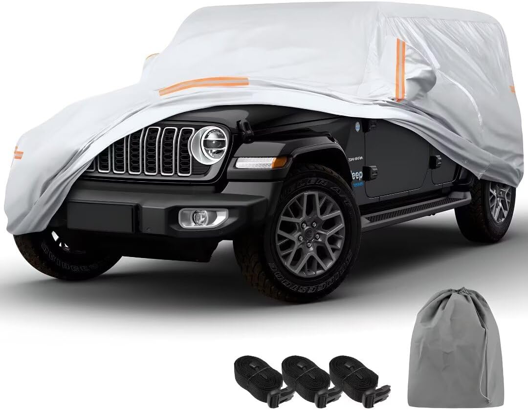 Silver Waterproof Car Cover for Jeep Wrangler 4 Door V882837