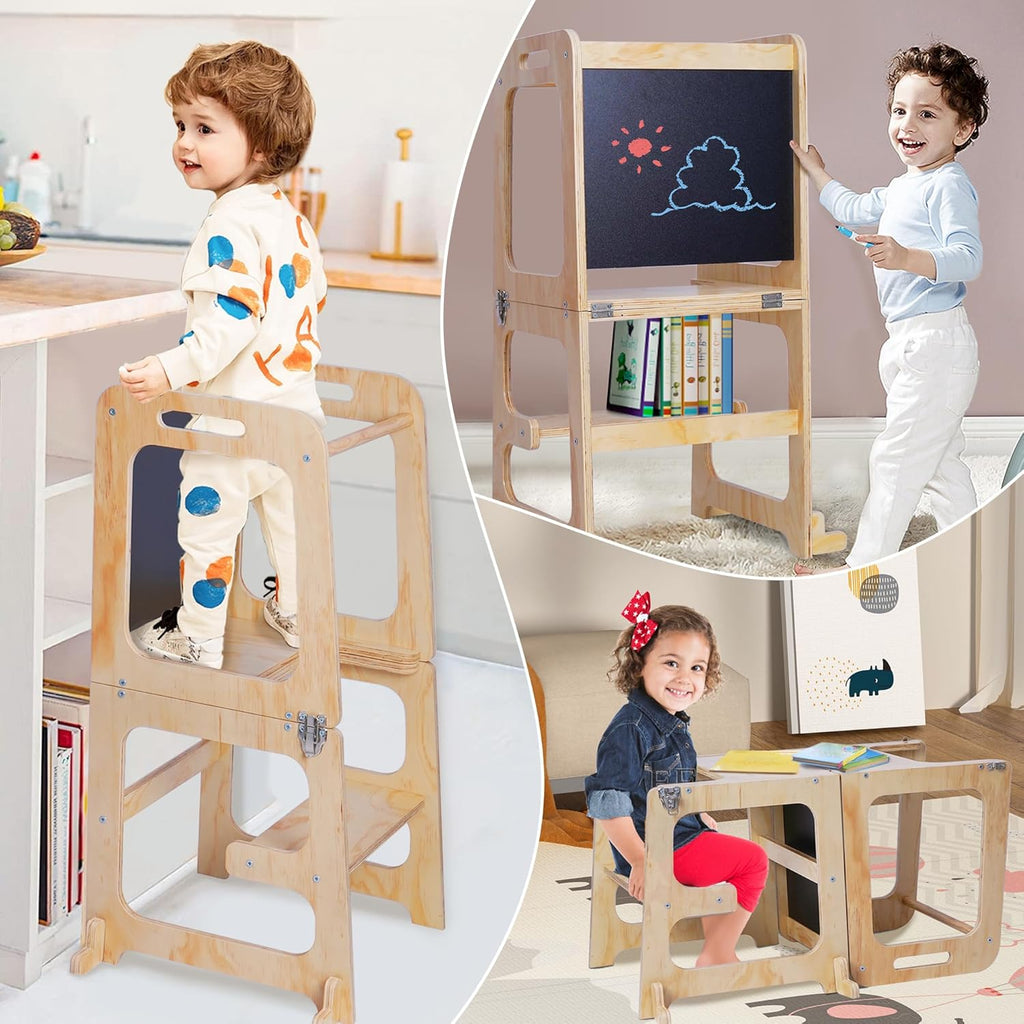 3-in-1 Toddler Standing Tower with Safety Rail T660