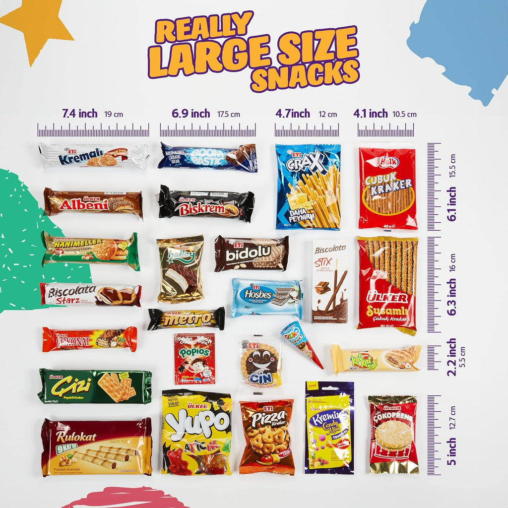 25 Full-Size International Snack Box Q14554