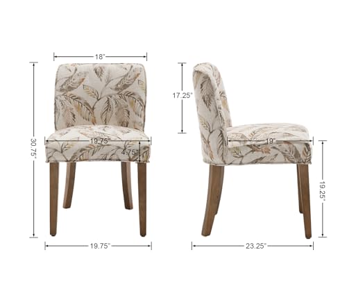 White Upholstered Dining Chairs Set of 2 with Cane Backs M640