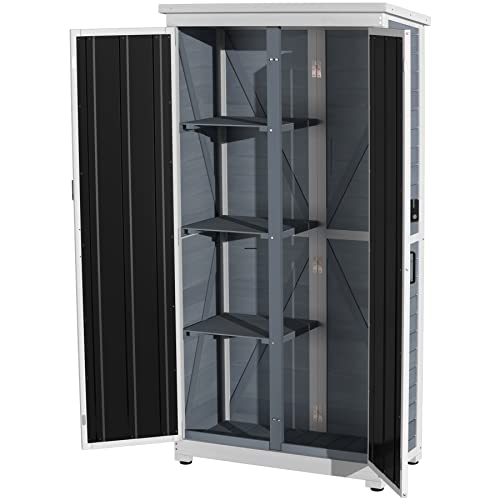 Outdoor Storage Cabinet Wood Metal Garden Shed 66" K867331