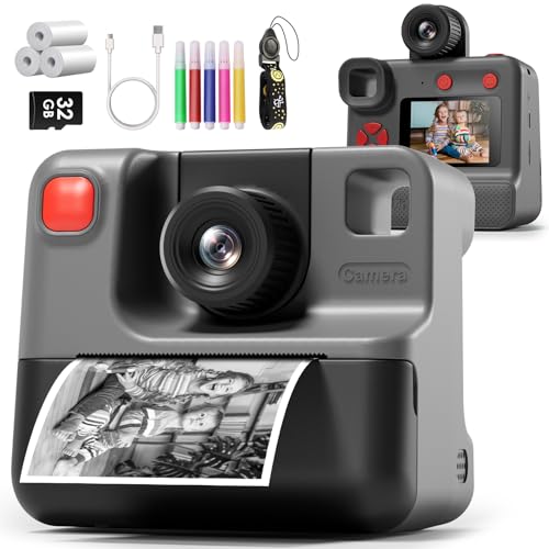 Blue FHD Selfie Digital Video Camera with 3 Rolls Print Paper & 32G Card K731