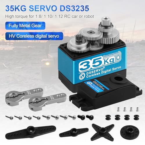 35KG High Torque Coreless Motor Servo Waterproof Metal Gear Digital Stainless Steel Gear Servo with 25T Servo Arm L87812