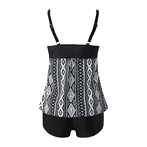Plus Size Loose 2 Piece Tankini Swimwear Z4589