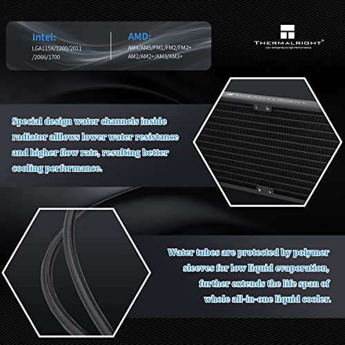 Black ARGB Water Cooling CPU Cooler with Double PWM Fans S532758