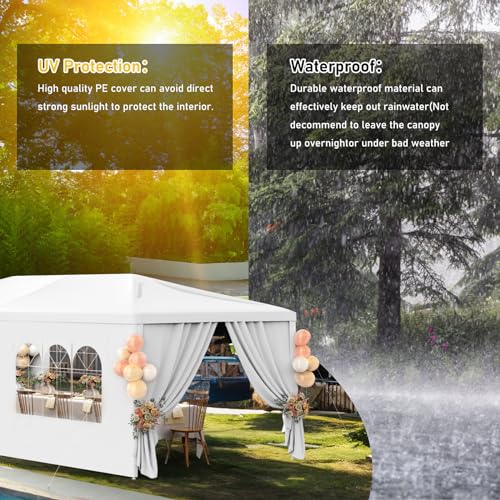 White 10x30 Heavy Duty Party Tent with 7 Removable Sidewalls N487351