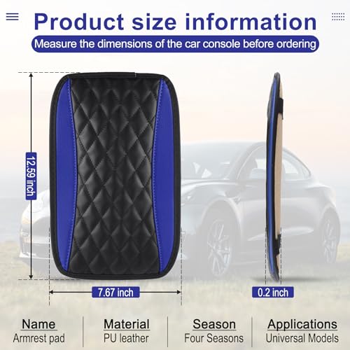 Black PU Leather Car Armrest Cover N690