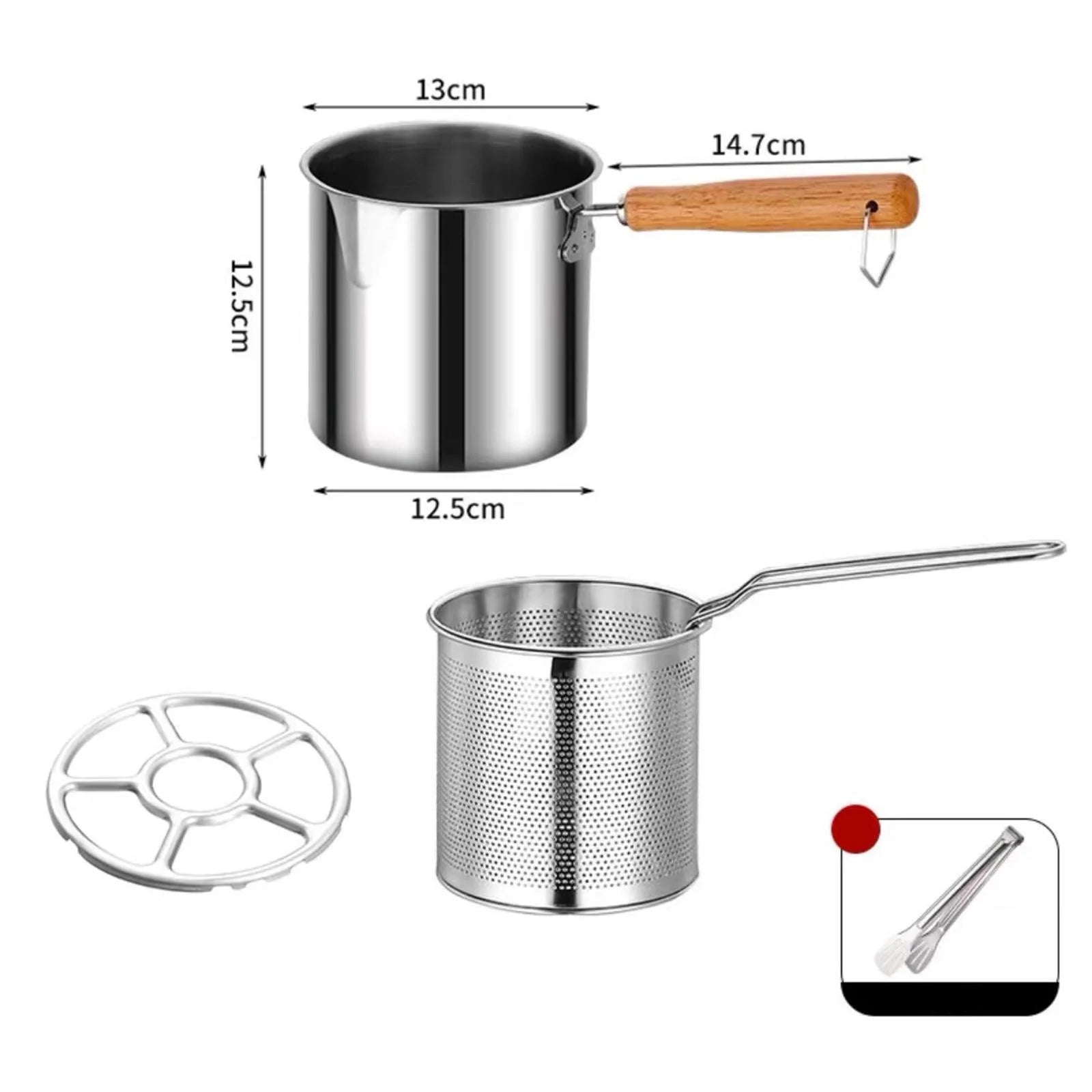 Deep Frying Pot with Strainer Basket with Handle L848710