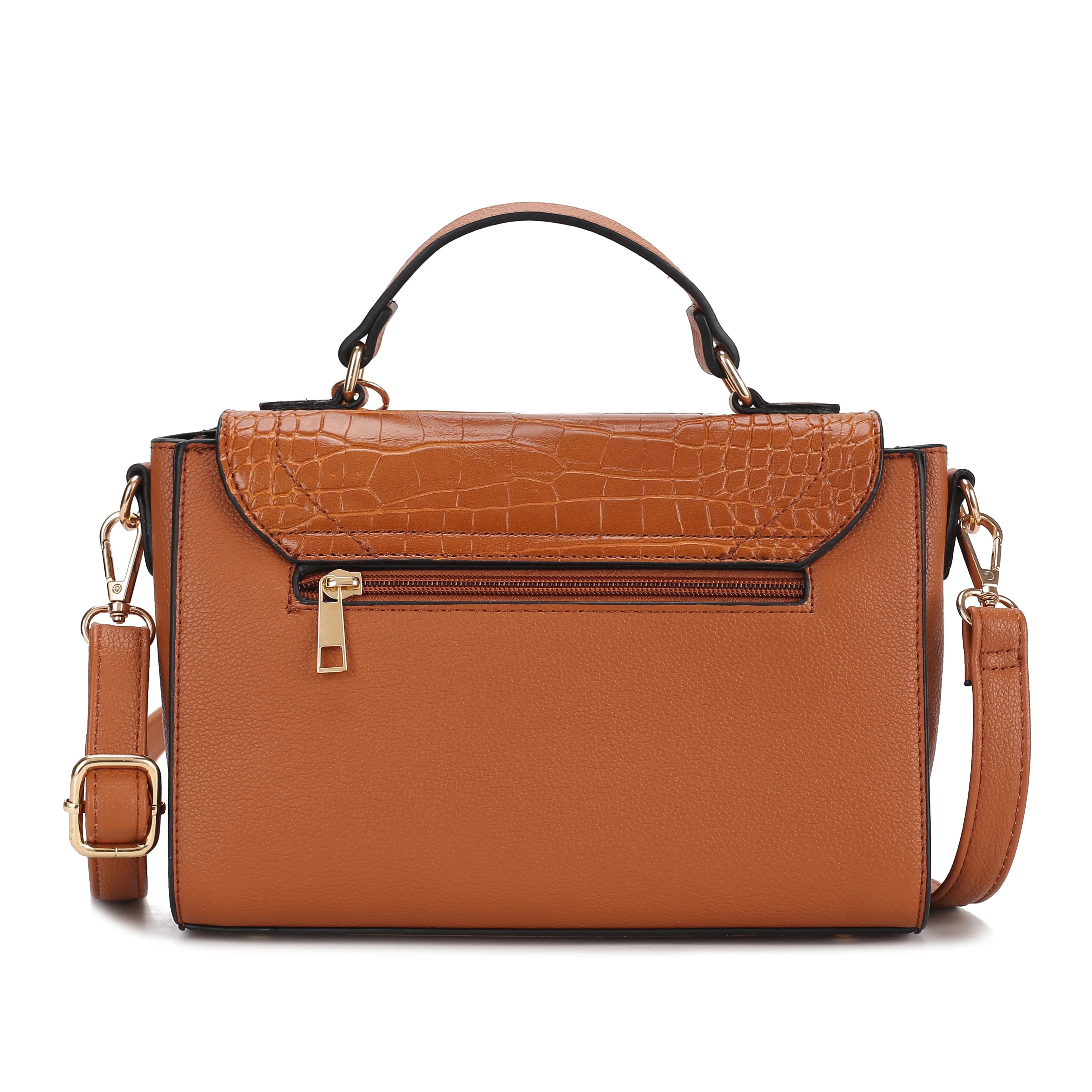 Croco Embossed Vegan Leather Shoulder Bag N44111