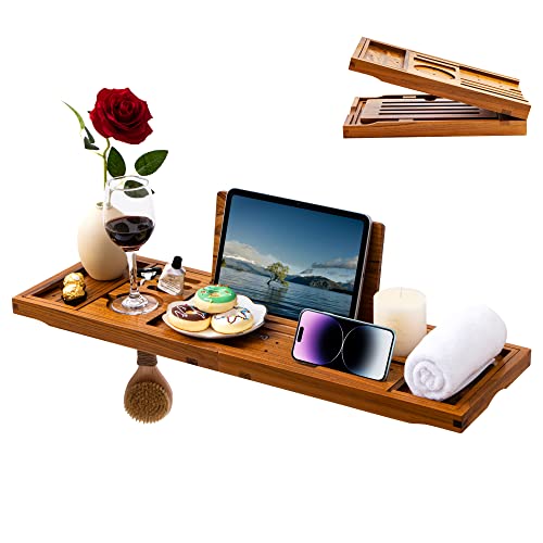 Teak Bathtub Tray with Expandable Handles C164