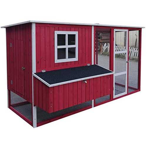 87 inch Wood Chicken Coop Hen House Run Nesting Box Y545