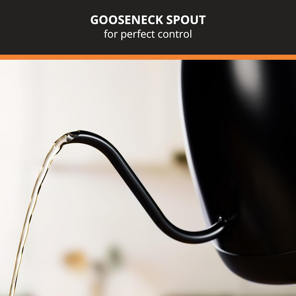 Black Stainless Steel Gooseneck Electric Kettle 1 Liter Q503