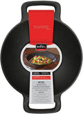 Cast Iron Wok with 2 Handles Black U286487