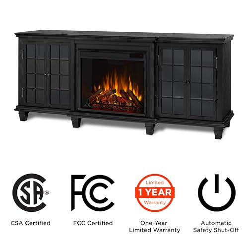 White 70" Electric Fireplace TV Stand with Adjustable Shelves S553867