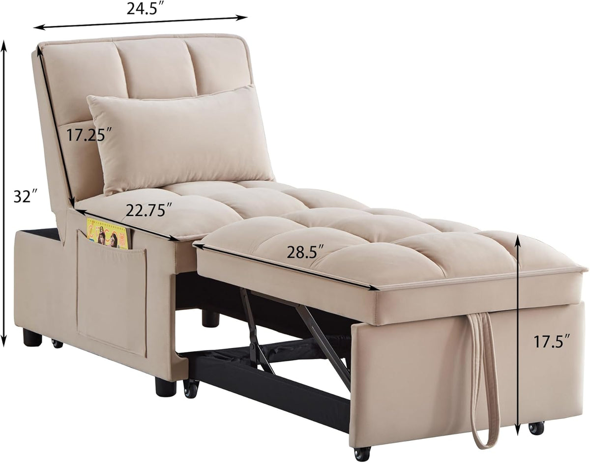 Gray Folding Single Sofa Bed C1156