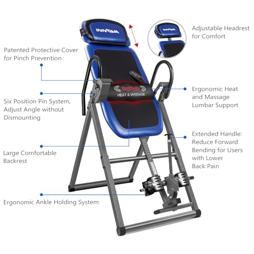 Black/Blue/Gray Inversion Table with Heat and Massage C786761
