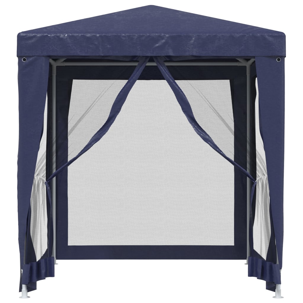 Blue 6.6'x6.6' HDPE Party Tent with 4 Mesh Sidewalls C405