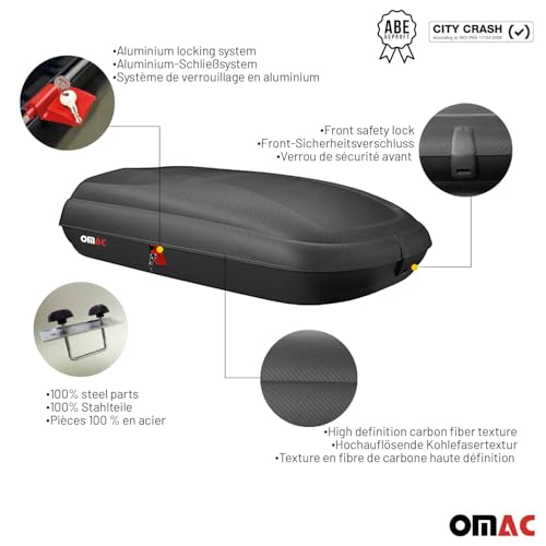 11.3 Cubic Feet Carbon Fiber Textured Car Rooftop Cargo Box Z805
