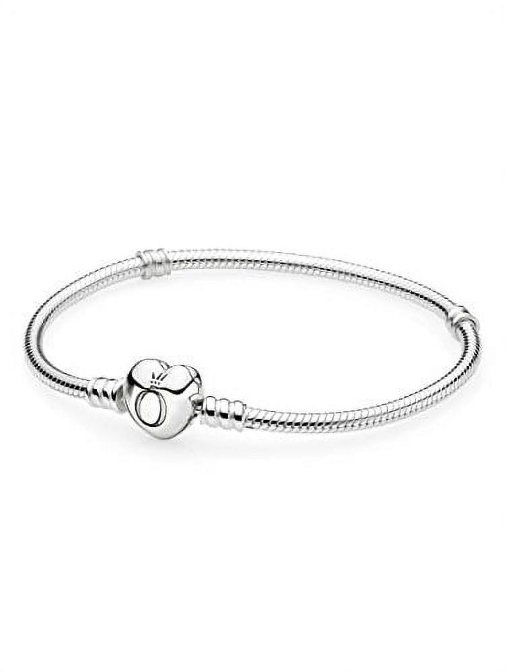 Sterling Silver Snake Chain Charm Bangle Bracelet S648