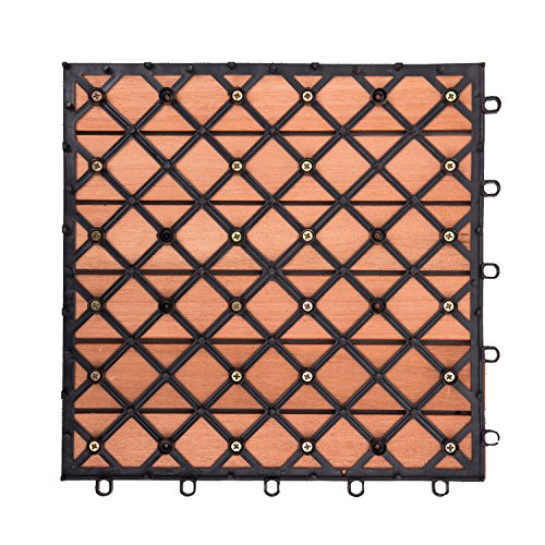 8-Slat Acacia Hardwood Interlocking Deck Tile M520