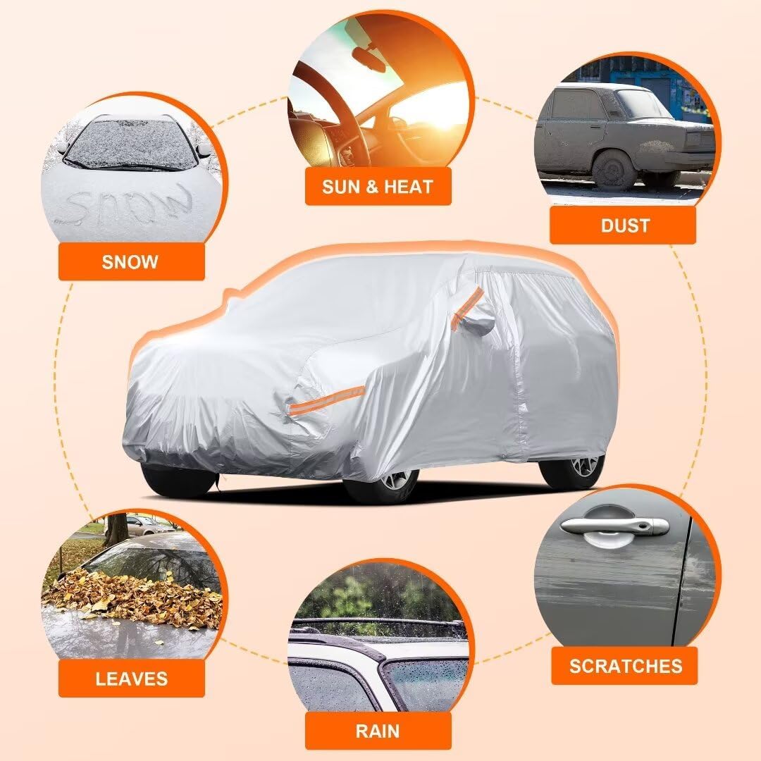 Silver Waterproof Car Cover for Jeep Wrangler 4 Door V882837
