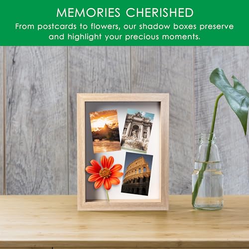 11” x 11” Dark Oak Wooden Shadow Box Frame with Tempered Glass Q821